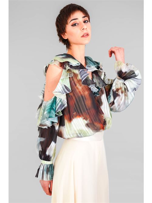 Body in devore' fantasia D'Andrea collection | 25113CAMUFL GREEN
